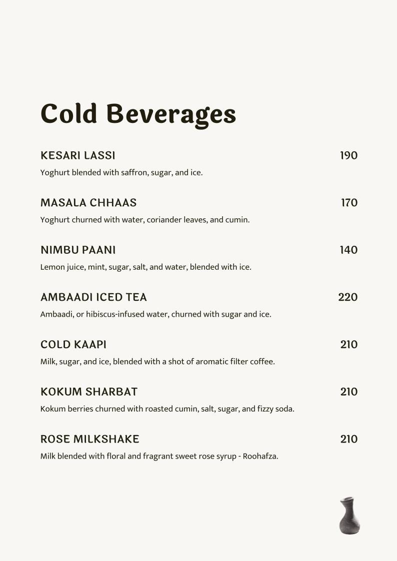 Cafe Lota menu