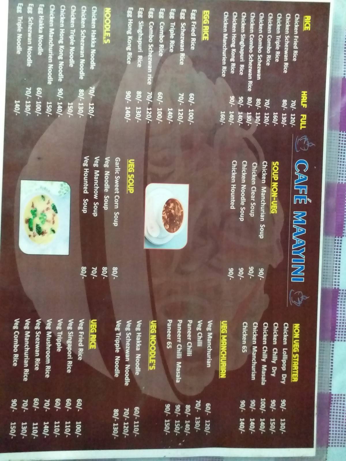 Cafe Maayini menu