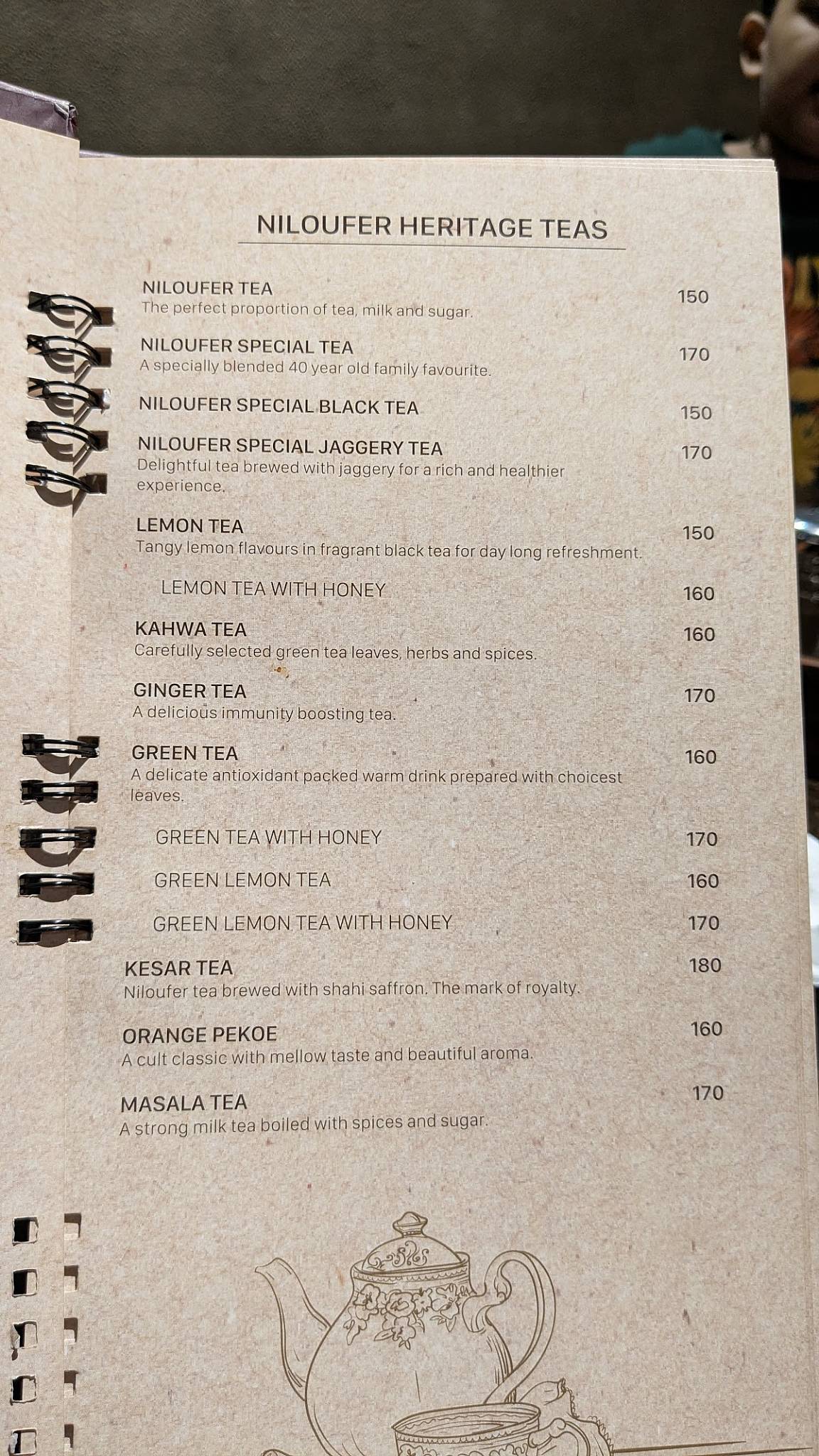 Cafe Niloufer Himayatnagar menu