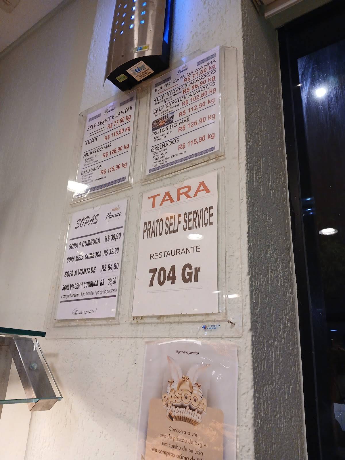 Panificadora Panrico cardápio