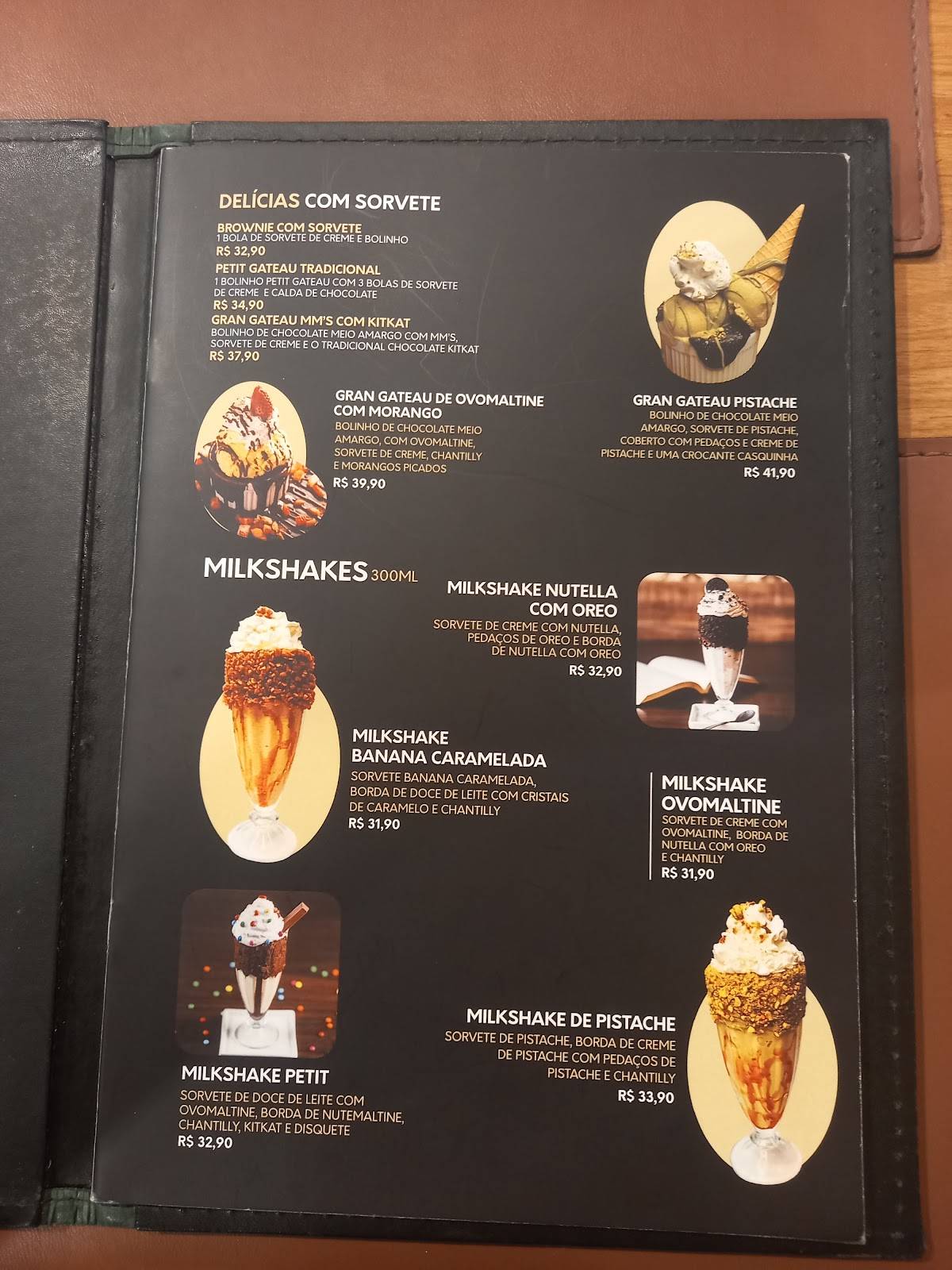 Café Paris cardápio