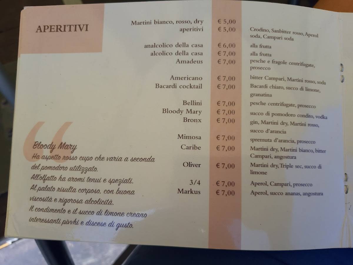 Menu di Pasticceria Colombo 