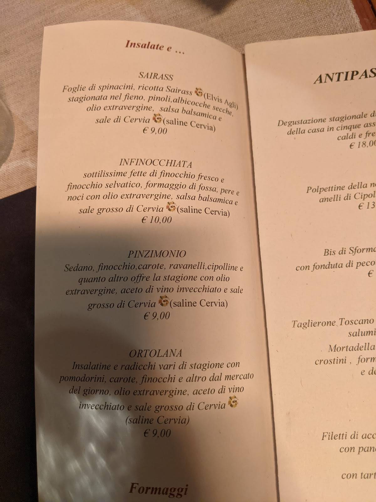 Menu di Ristorante La Bussola da Gino 