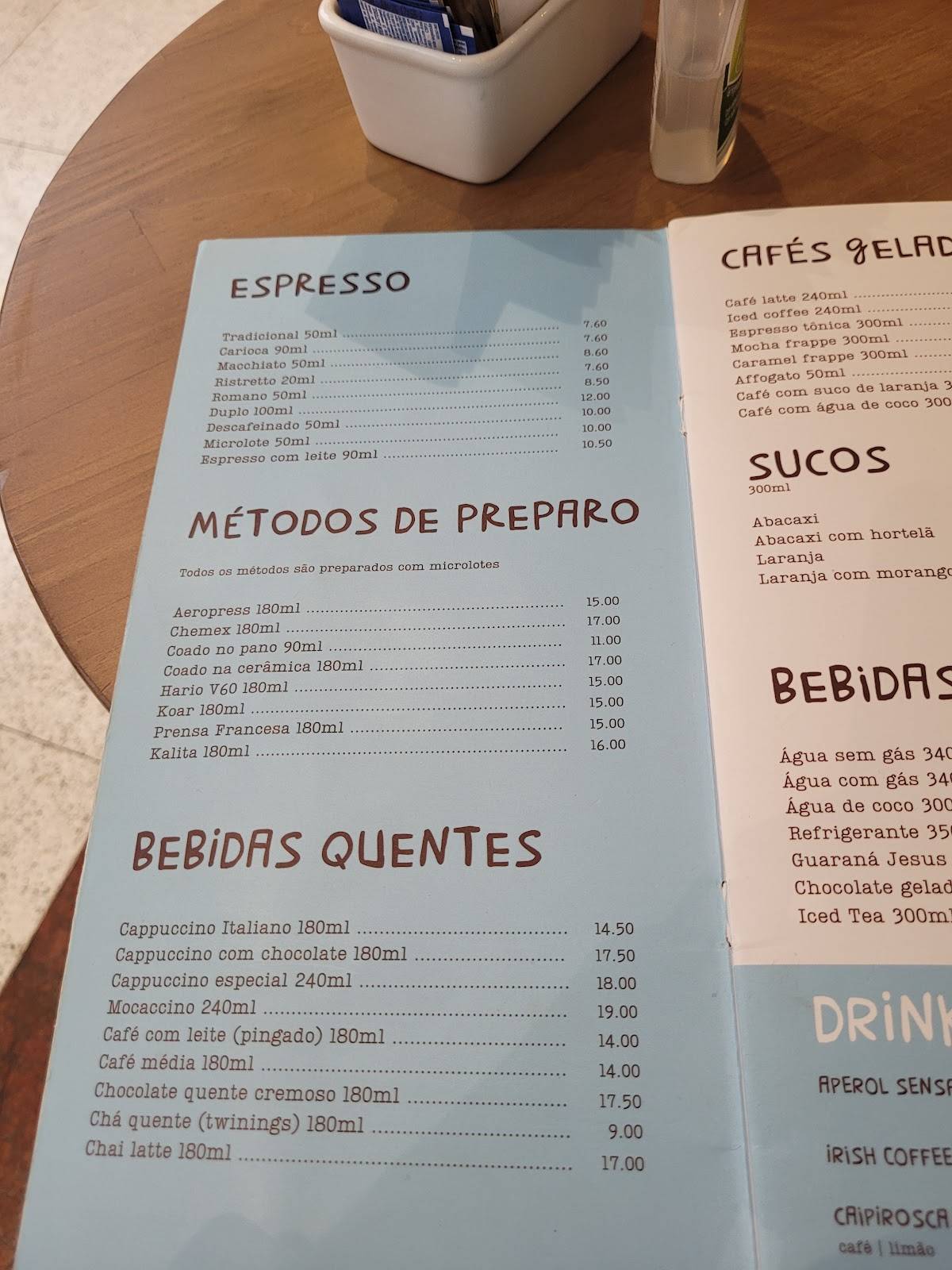 Tenro Café Américas cardápio