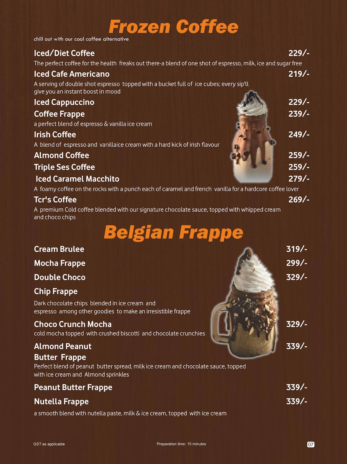 The Chocolate Room Mohali menu