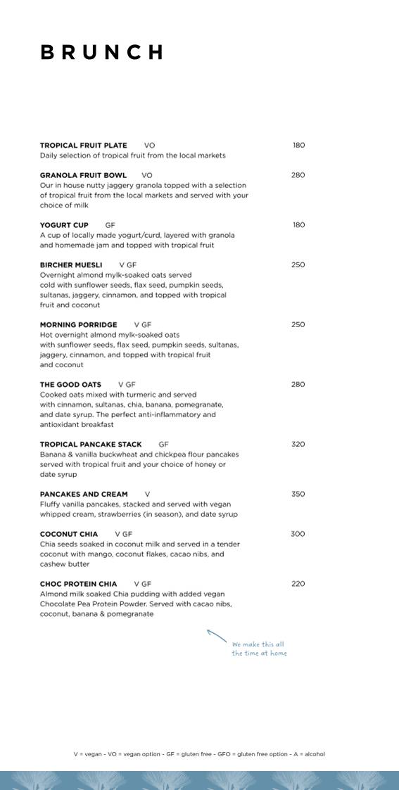 The Mill Cafe menu