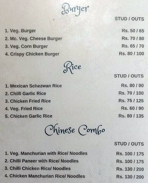 Cafe at Alliance Française de Delhi menu