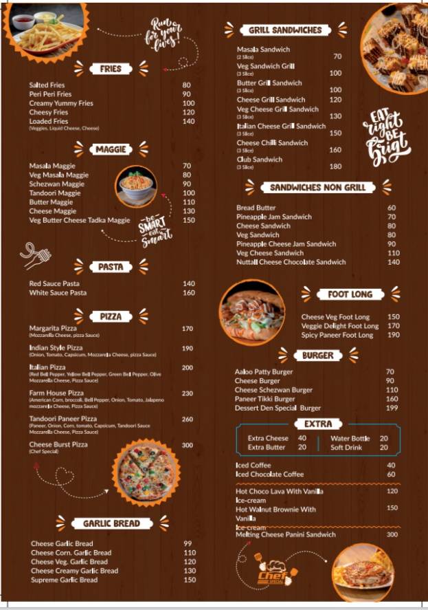 Cafe de den menu