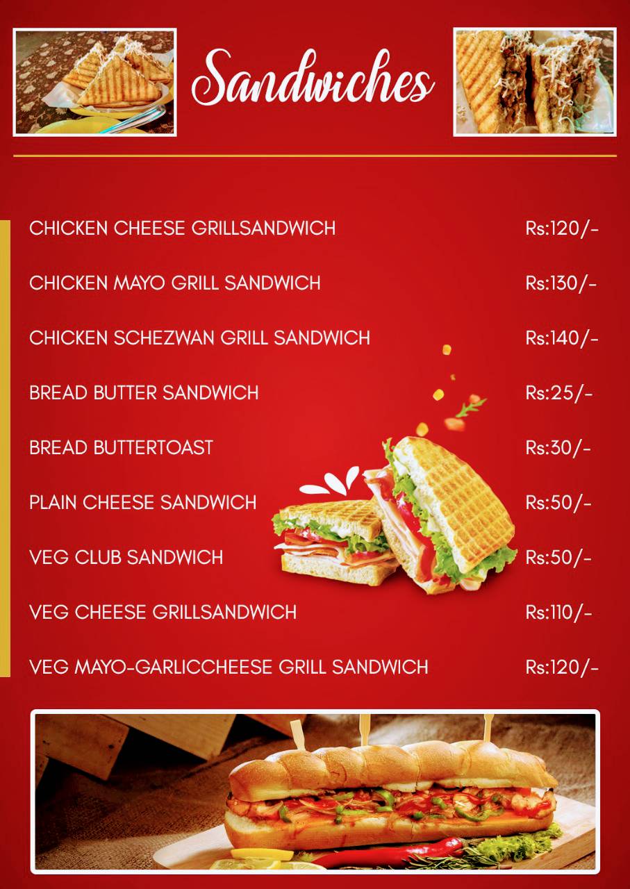 Cafe taste studio menu