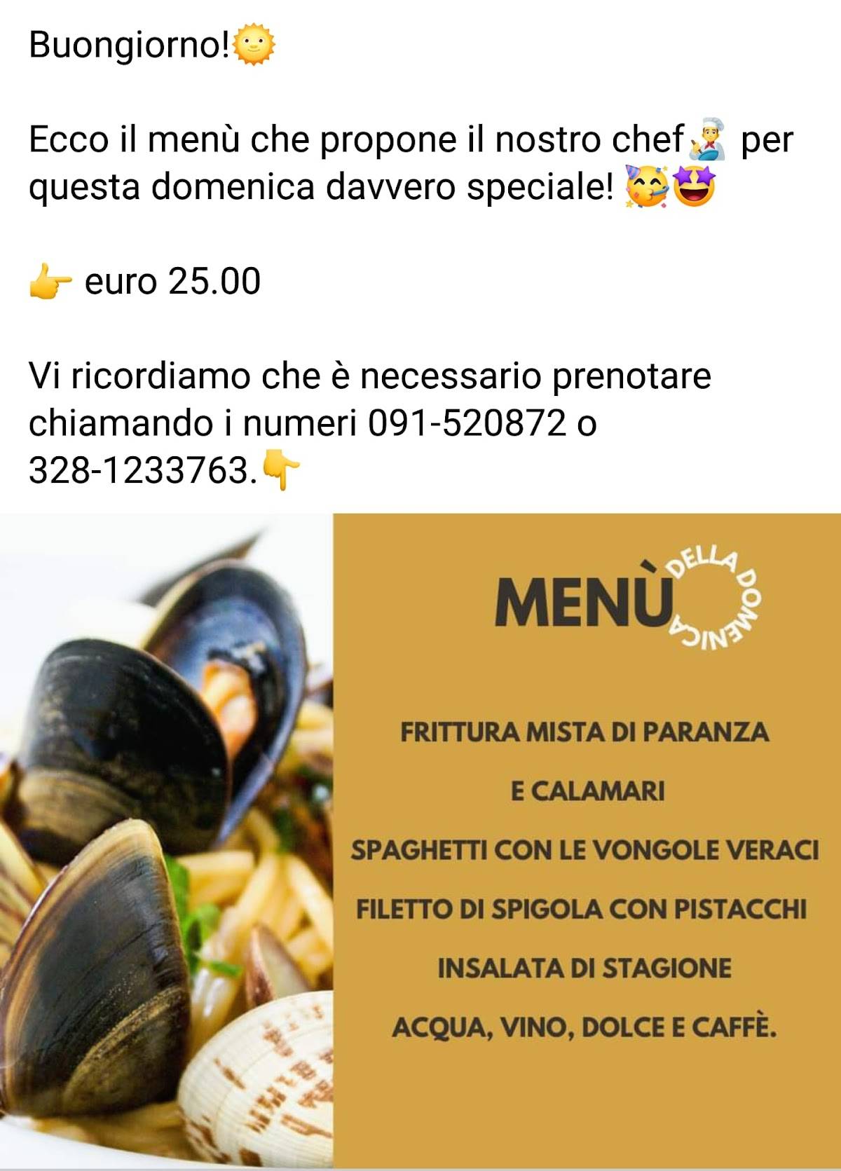 Menu di caffé Belgio 