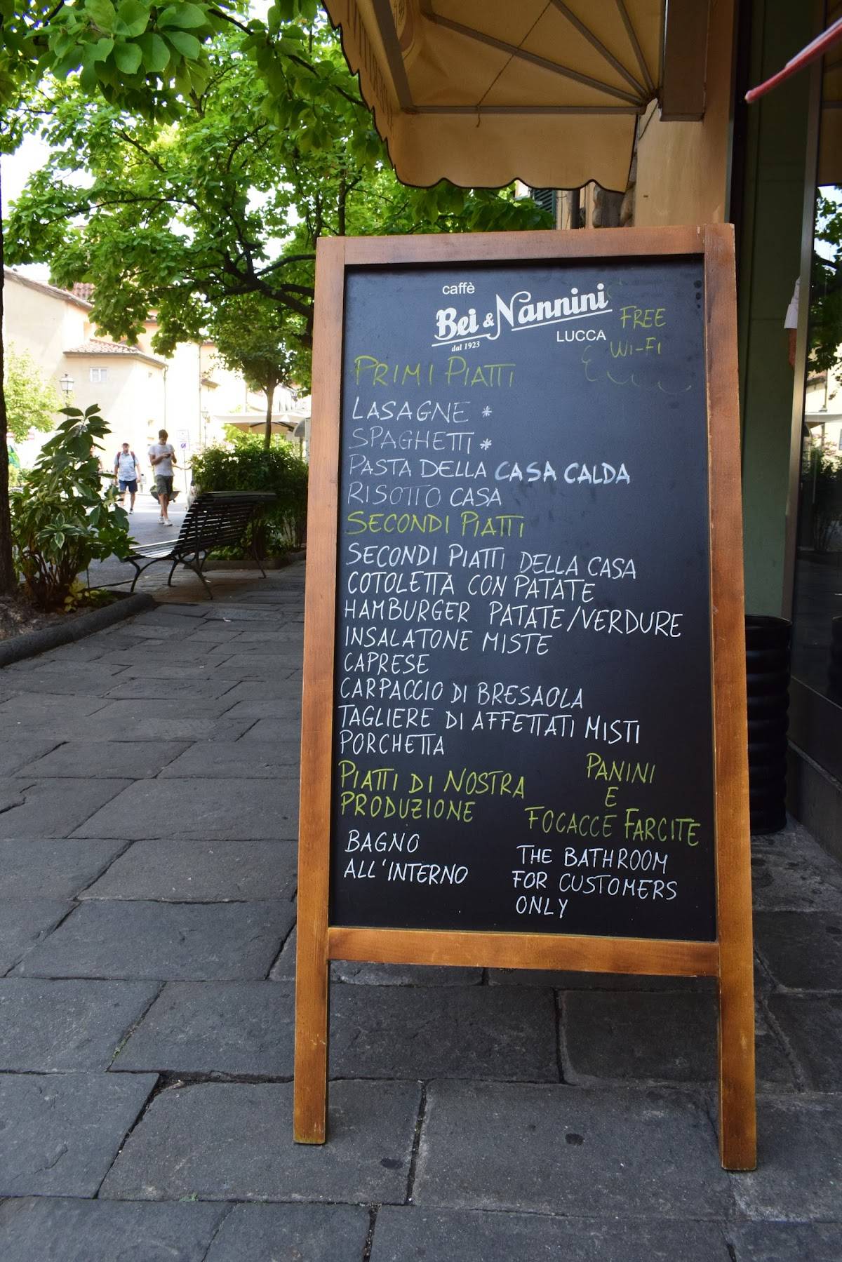 Menu di Caffè Monica 