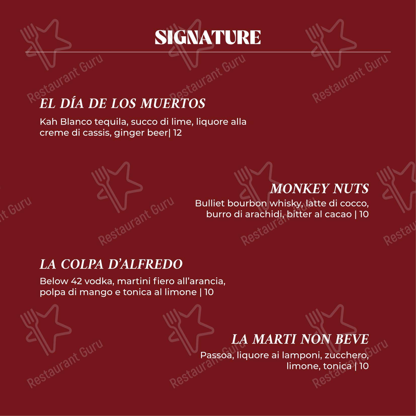 Основное меню per Osteria Roma in Fossano