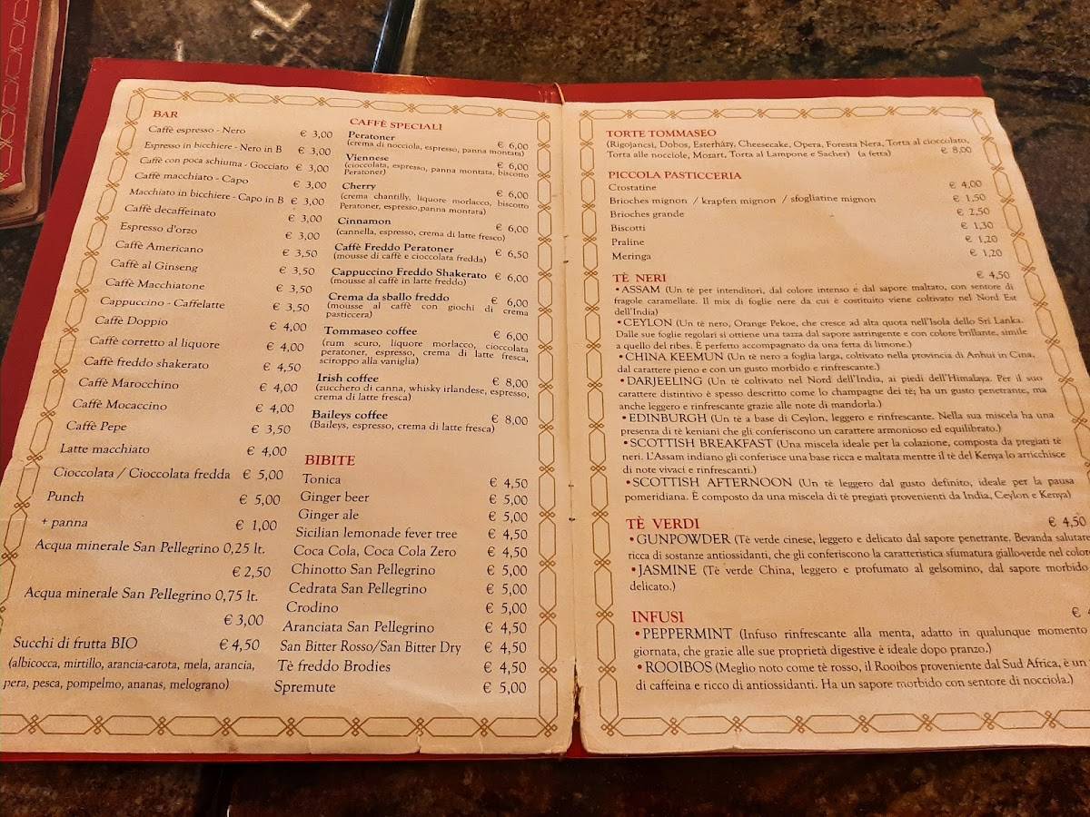 Menu di Antico Ristorante Tommaseo 