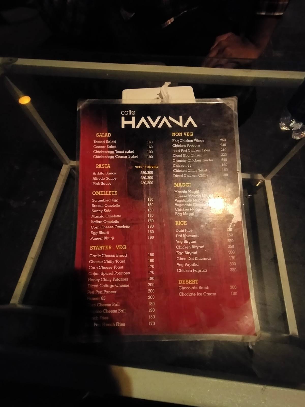 CAFFEE HAVANA menu