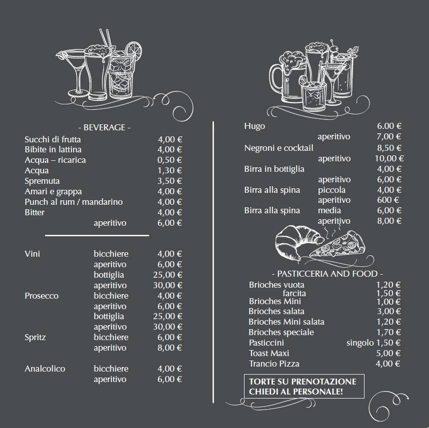 Menu di Caffetteria Gelateria MORI 