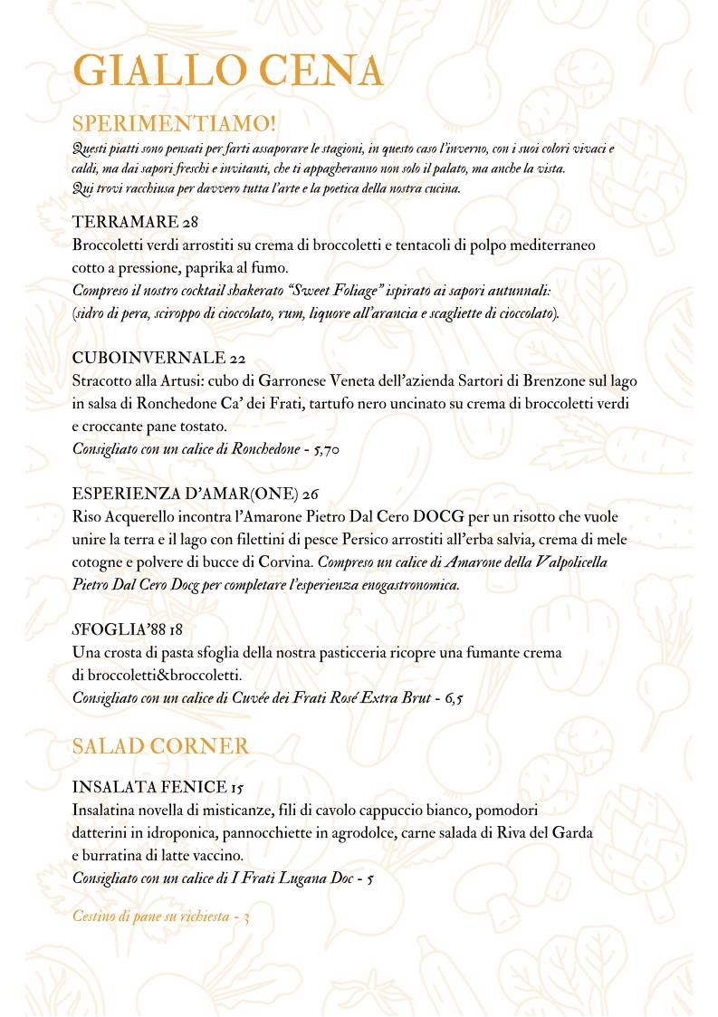 Menu di Caffetteria Pasticceria Bistrot La Fenice 