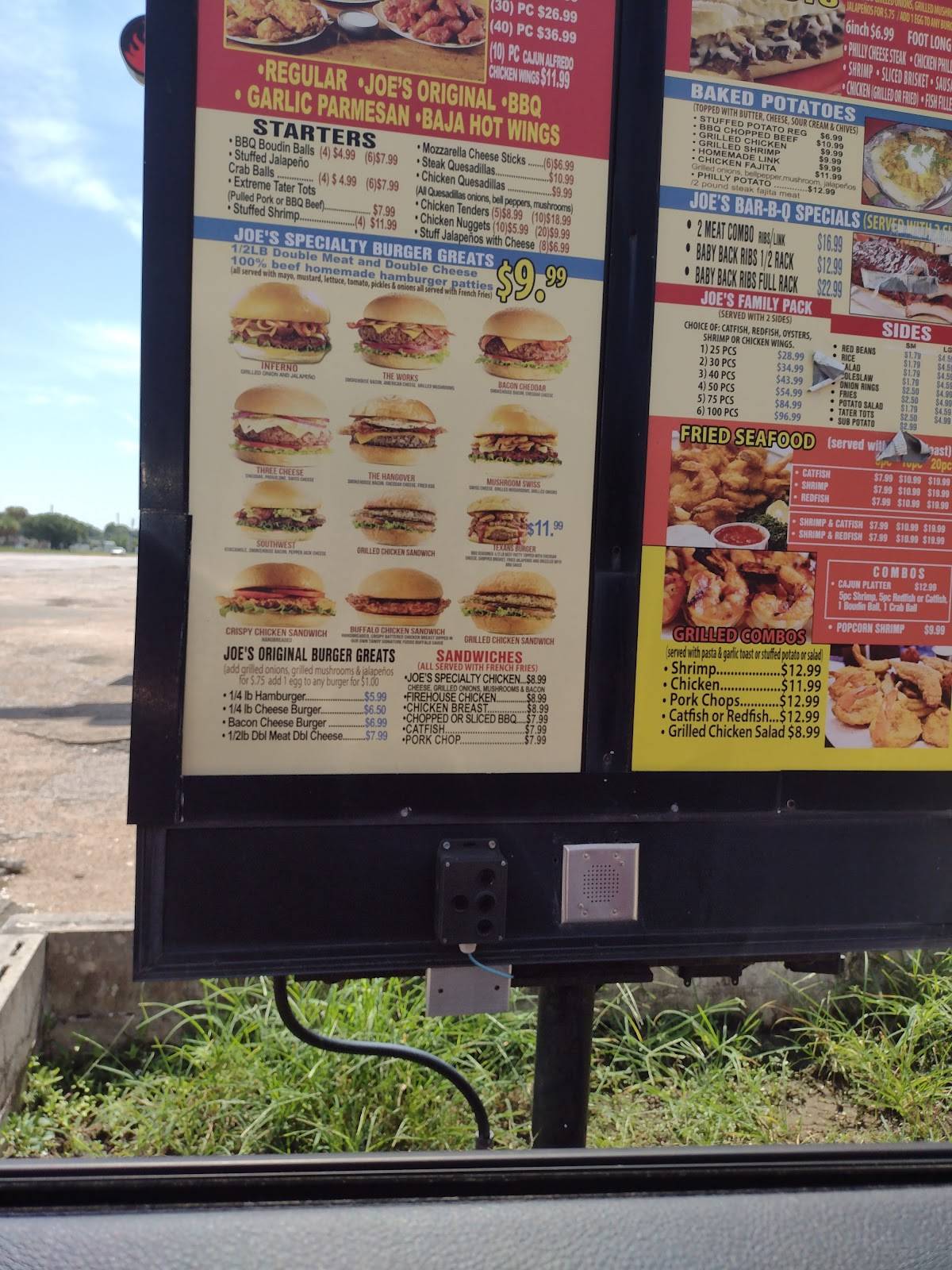 Menu at Cajun Joe's premium seafood restaurant, La Marque