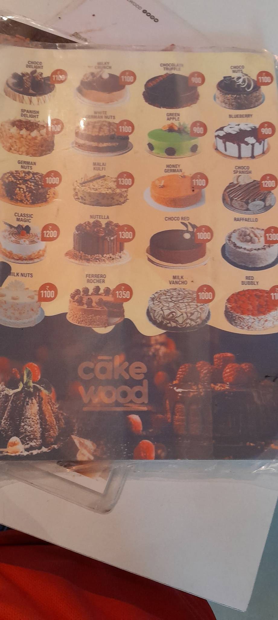 Cake Wood - The best top cake shop menu