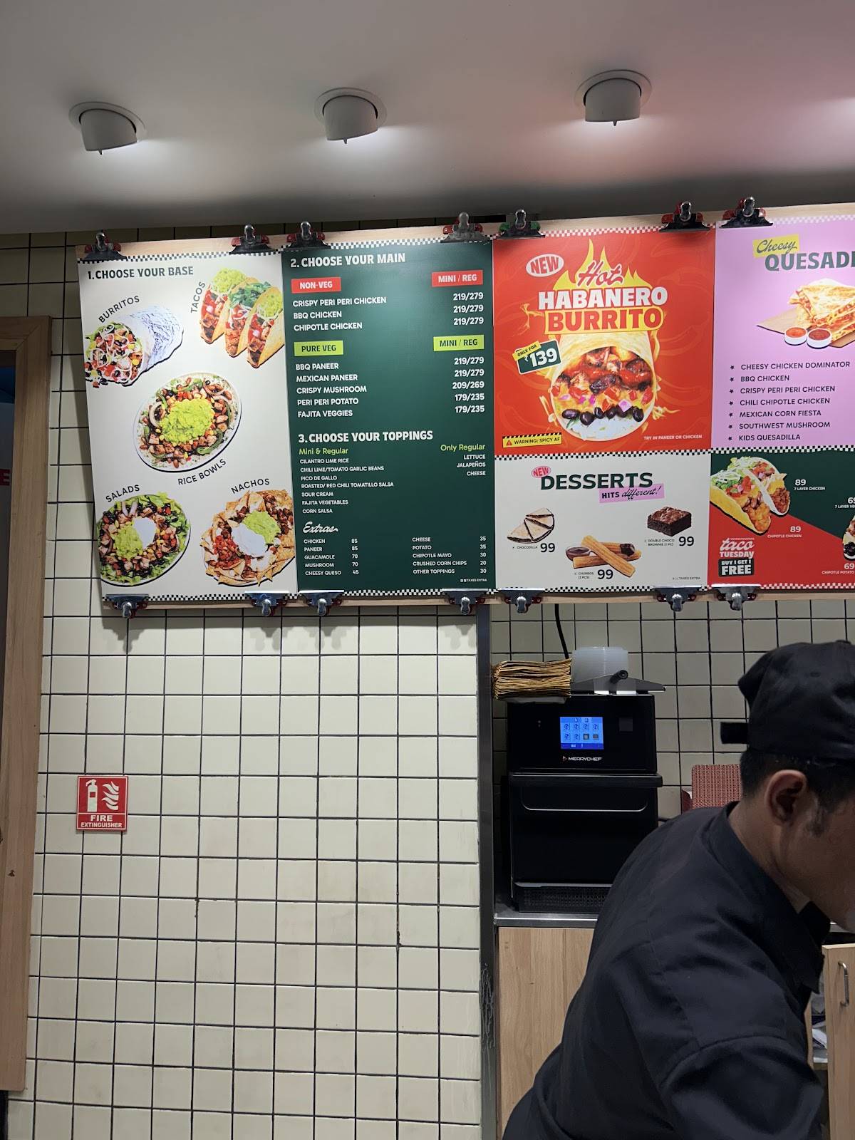 California Burrito Mexican Kitchen @ Chennai Airport Aerohub Mall menu