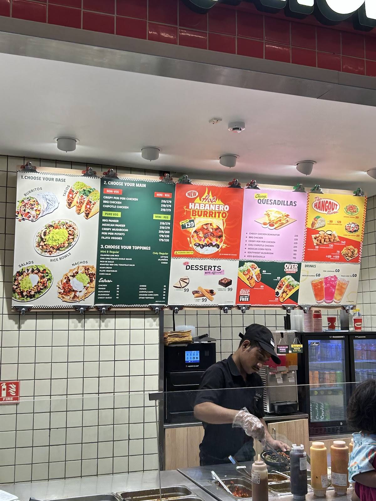 California Burrito Mexican Kitchen @ Chennai Airport Aerohub Mall menu