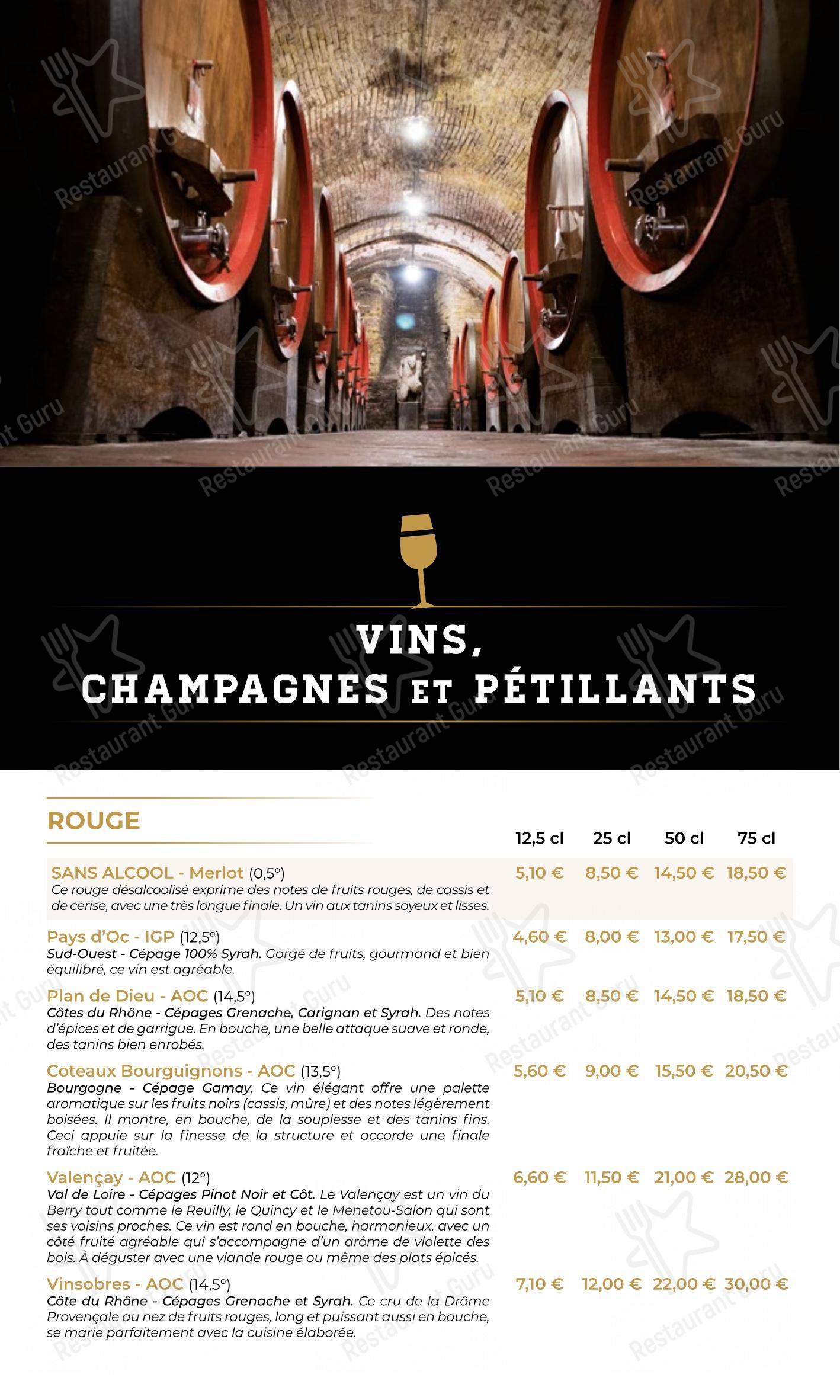 Menu pour Callahan Pub & Brasserie Besançon dans Besançon