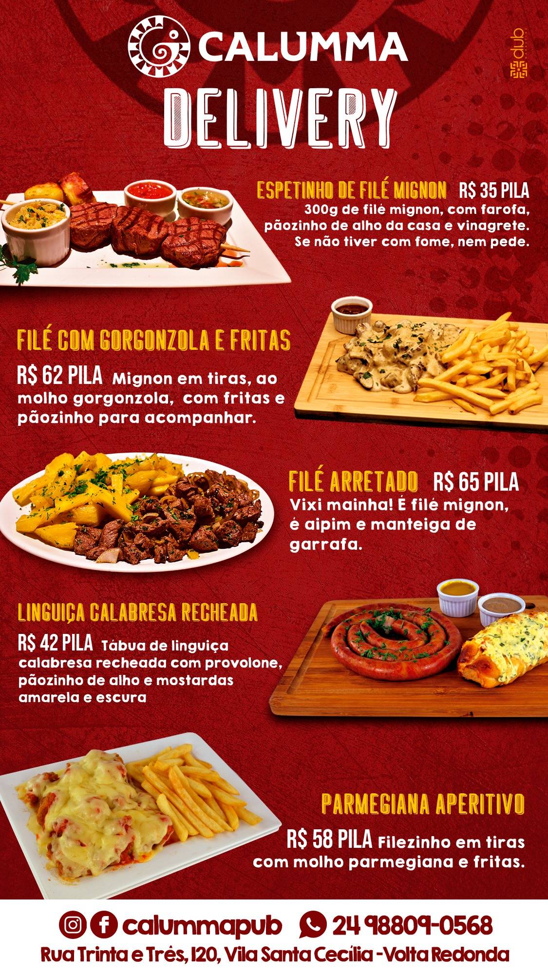 Calumma Pub cardápio