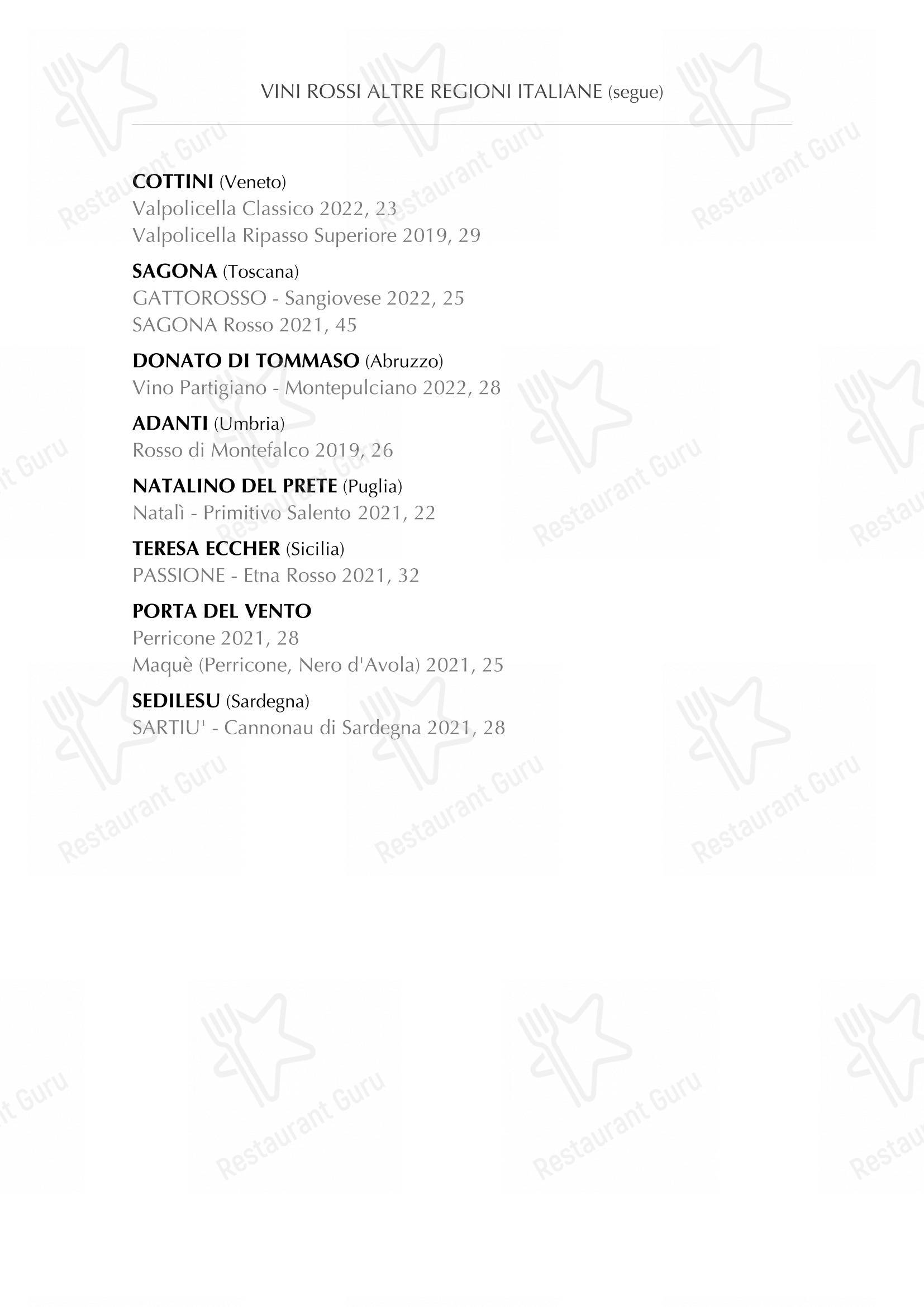Menu bar per Camera A Sud in Bologna