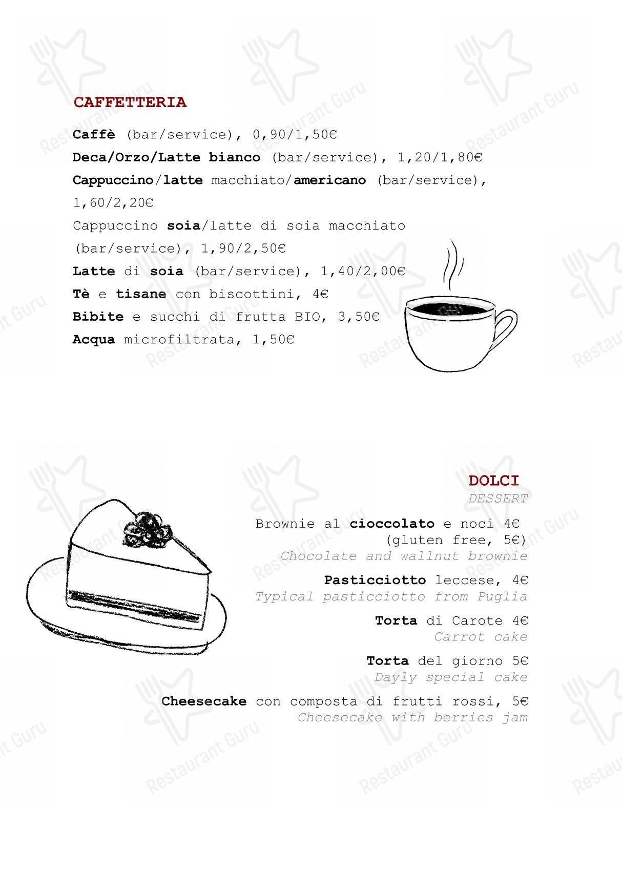 Camera A Sud in Bologna - Menu