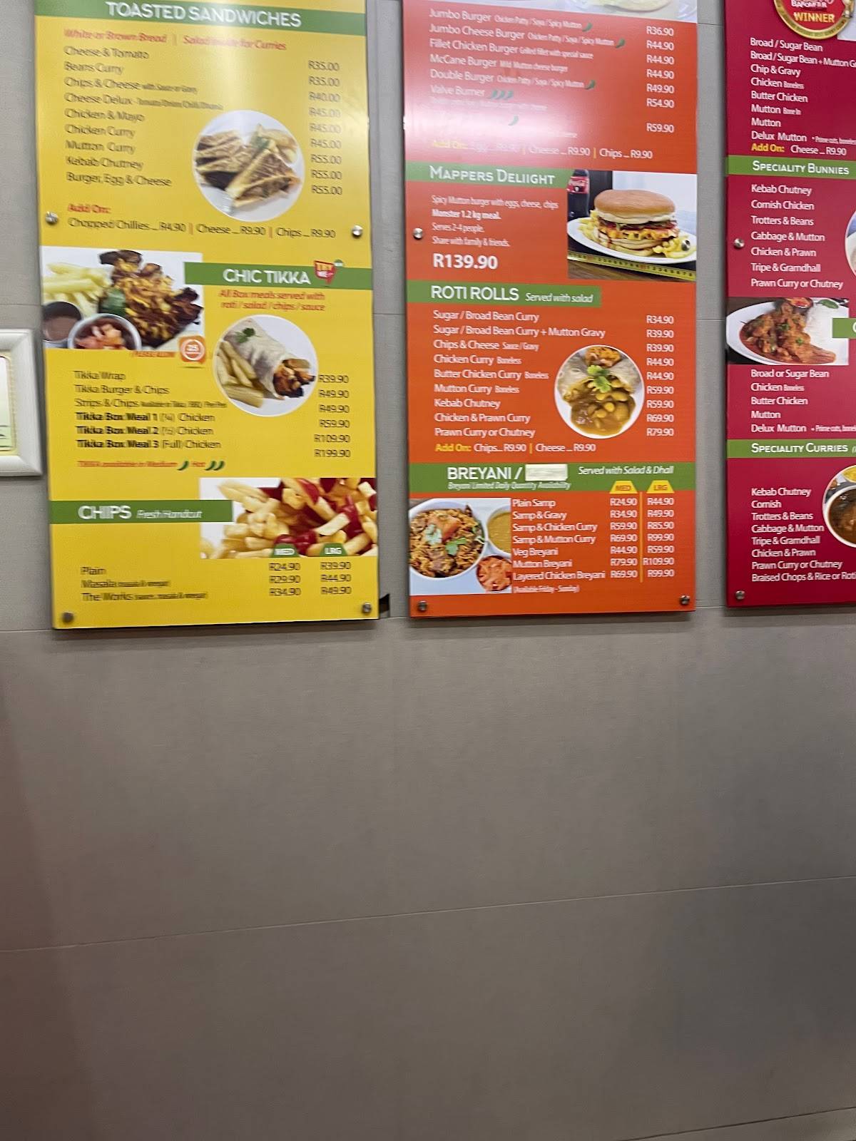 Menu at CaneCutters Umhlanga restaurant, Durban, 70 Horizon Views