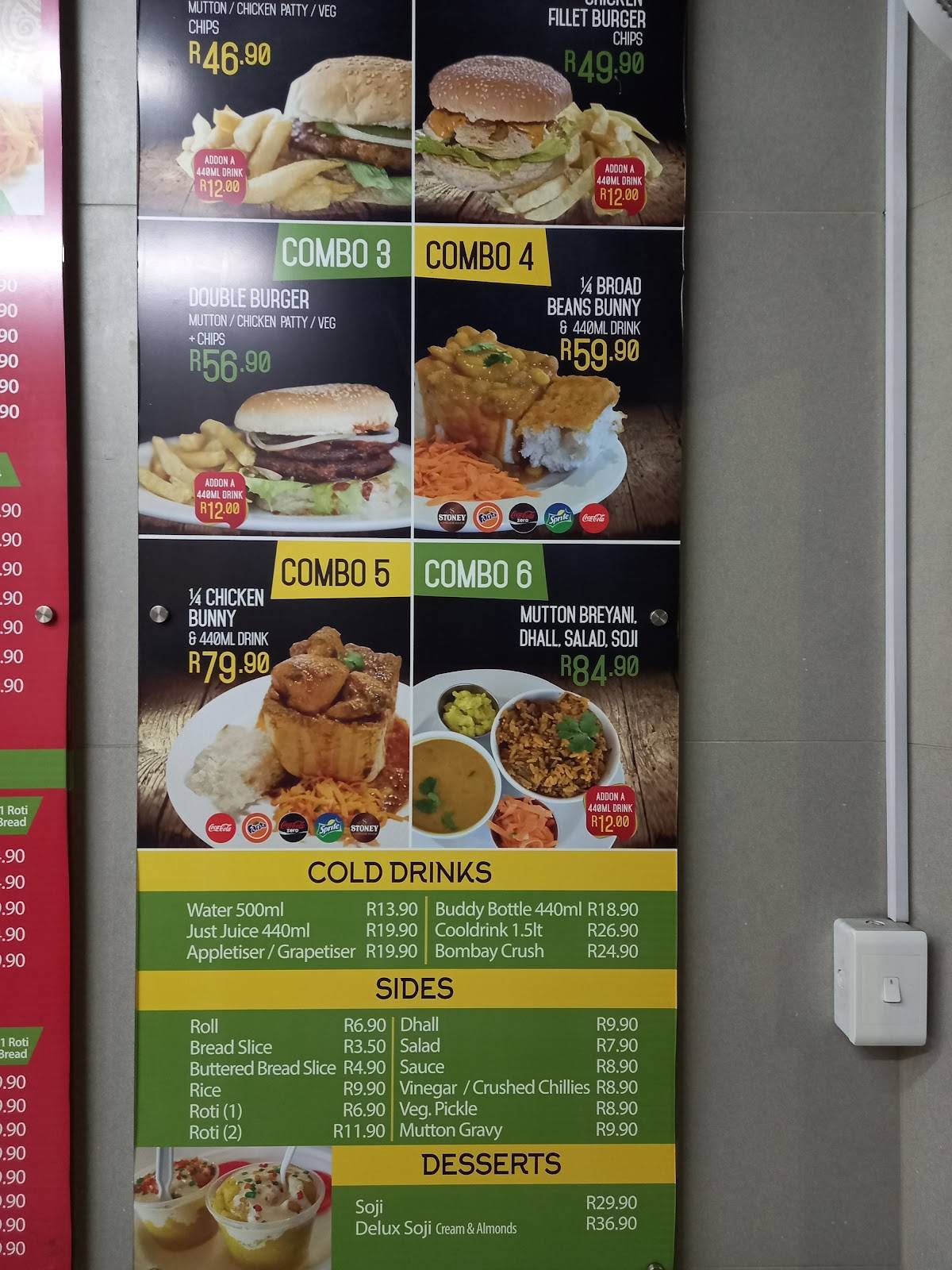 Menu at CaneCutters Umhlanga restaurant, Durban, 70 Horizon Views