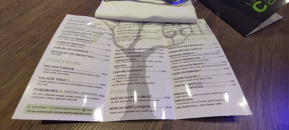 Menu de Restaurant Canopée Café Mérignac