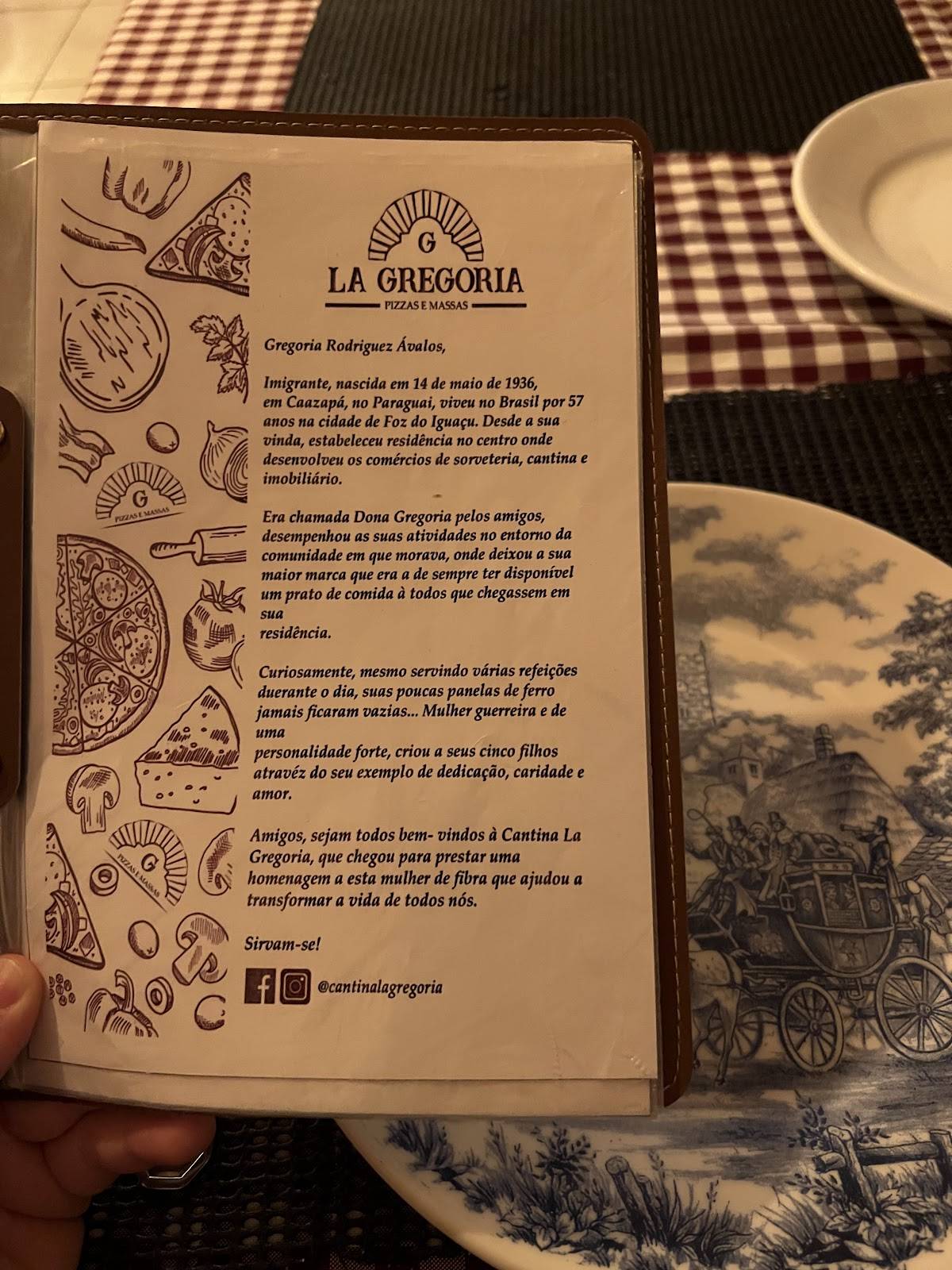 Cantina La Gregoria cardápio