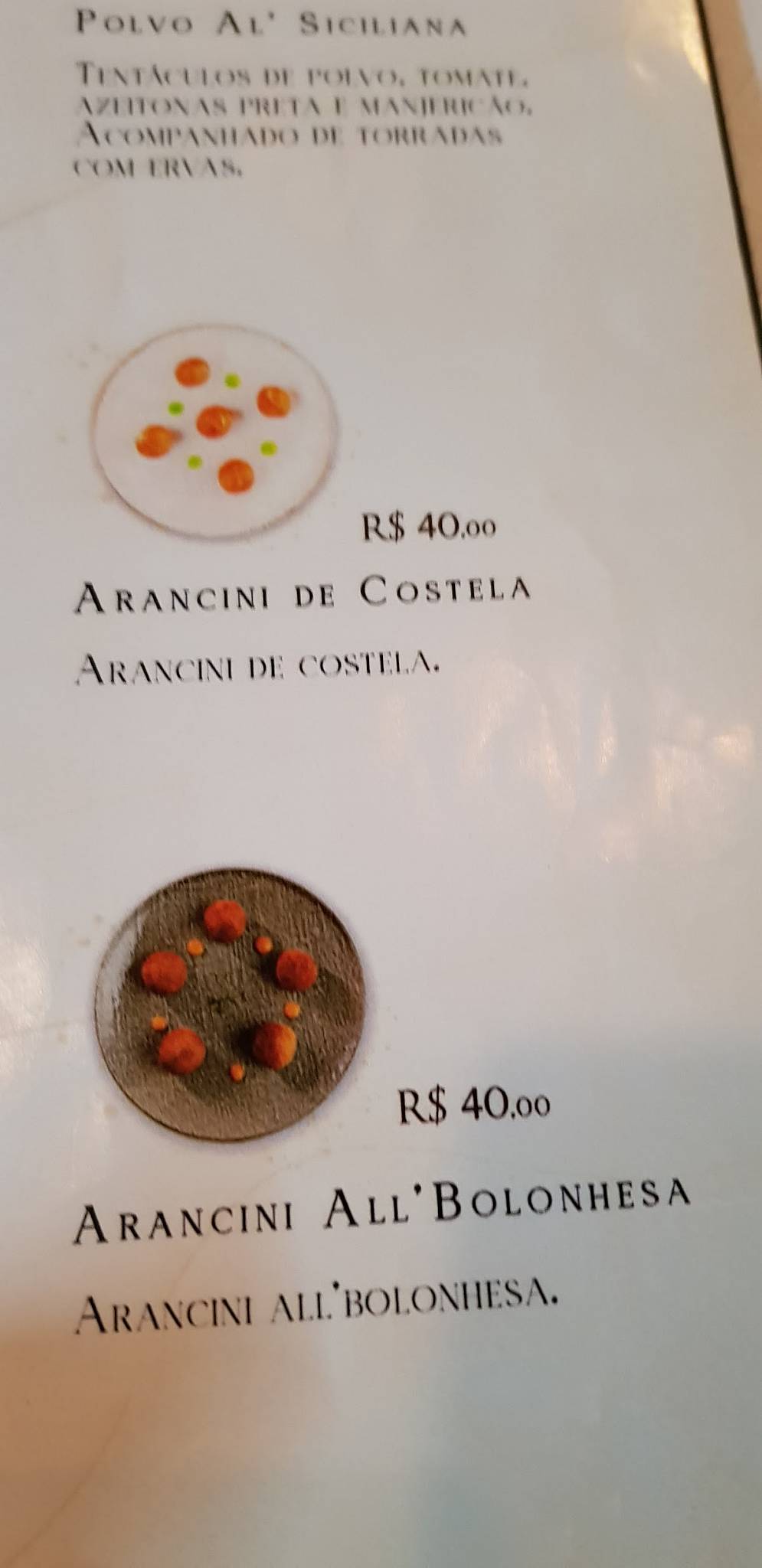 Cantina Piovanelli cardápio