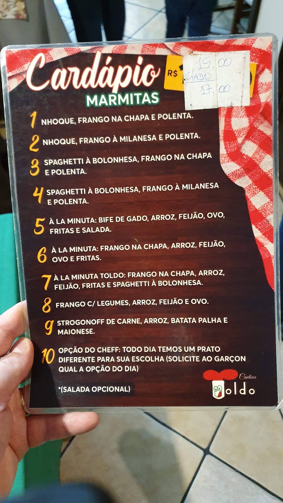Cantina Toldo Itália cardápio
