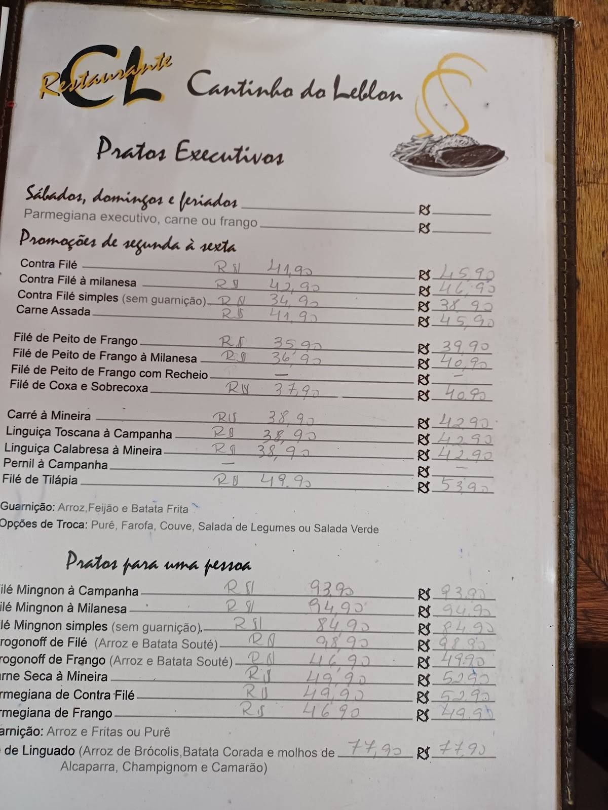 Cantinho do Leblon cardápio