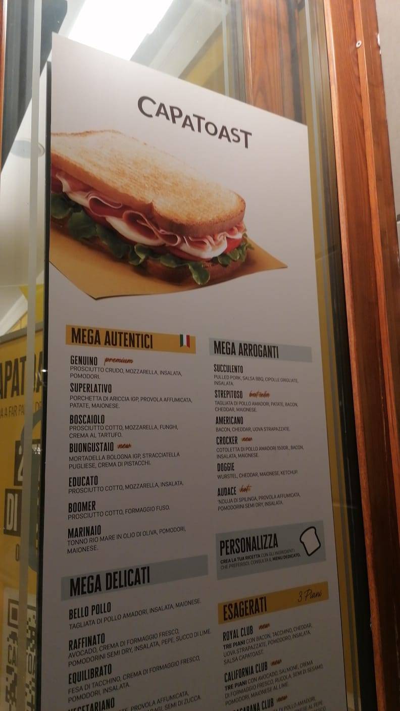 Menu di Capatoast - Caserta 
