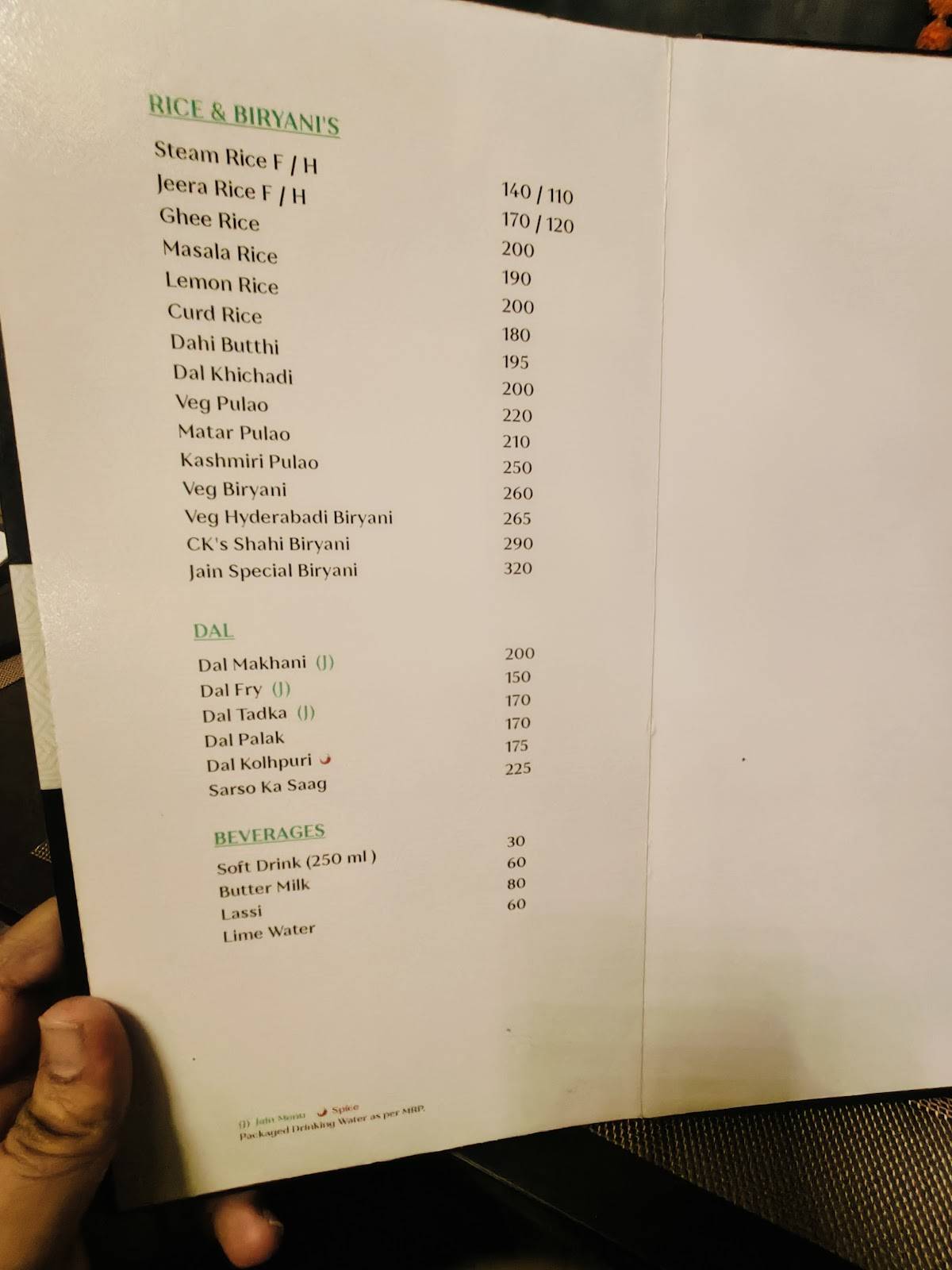 Capital kitchen Restaurant (Pure Veg) menu