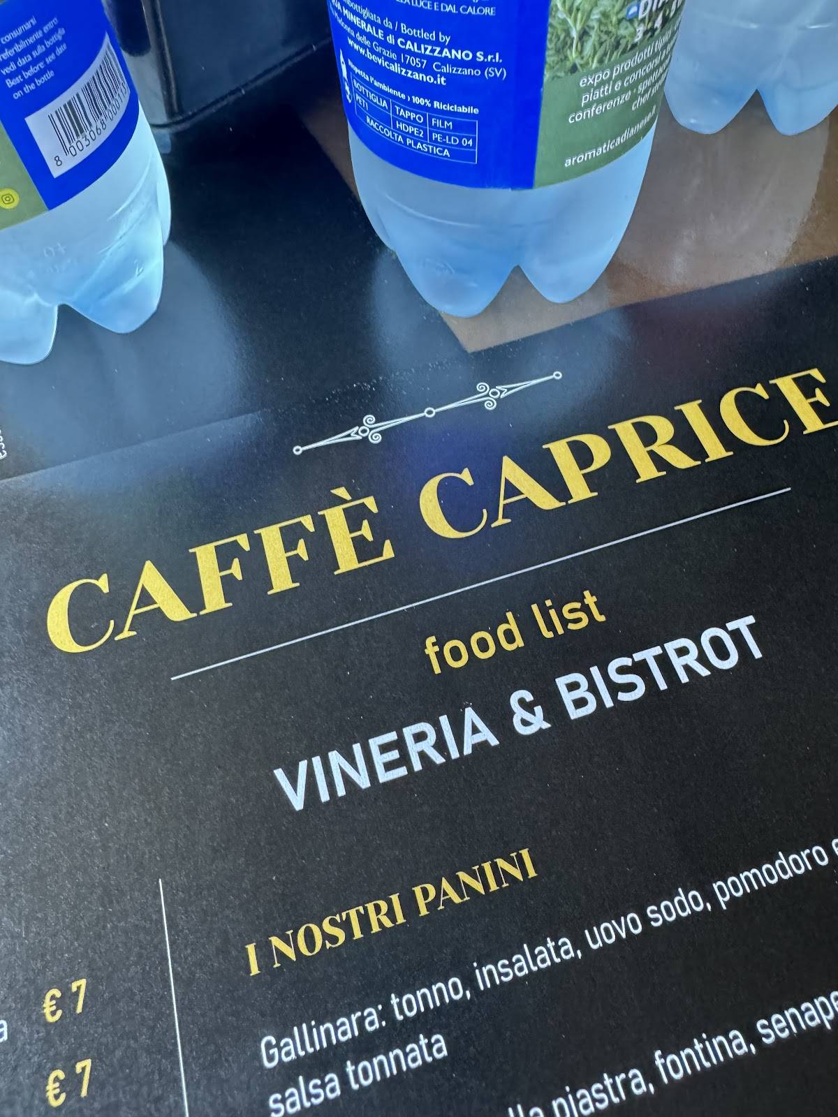 Menu di Caffè Caprice 