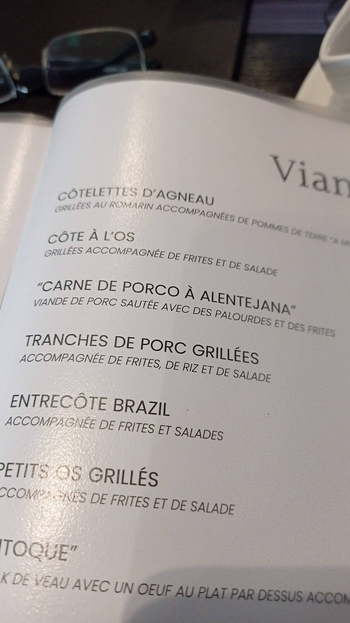 Menu de Caramulo