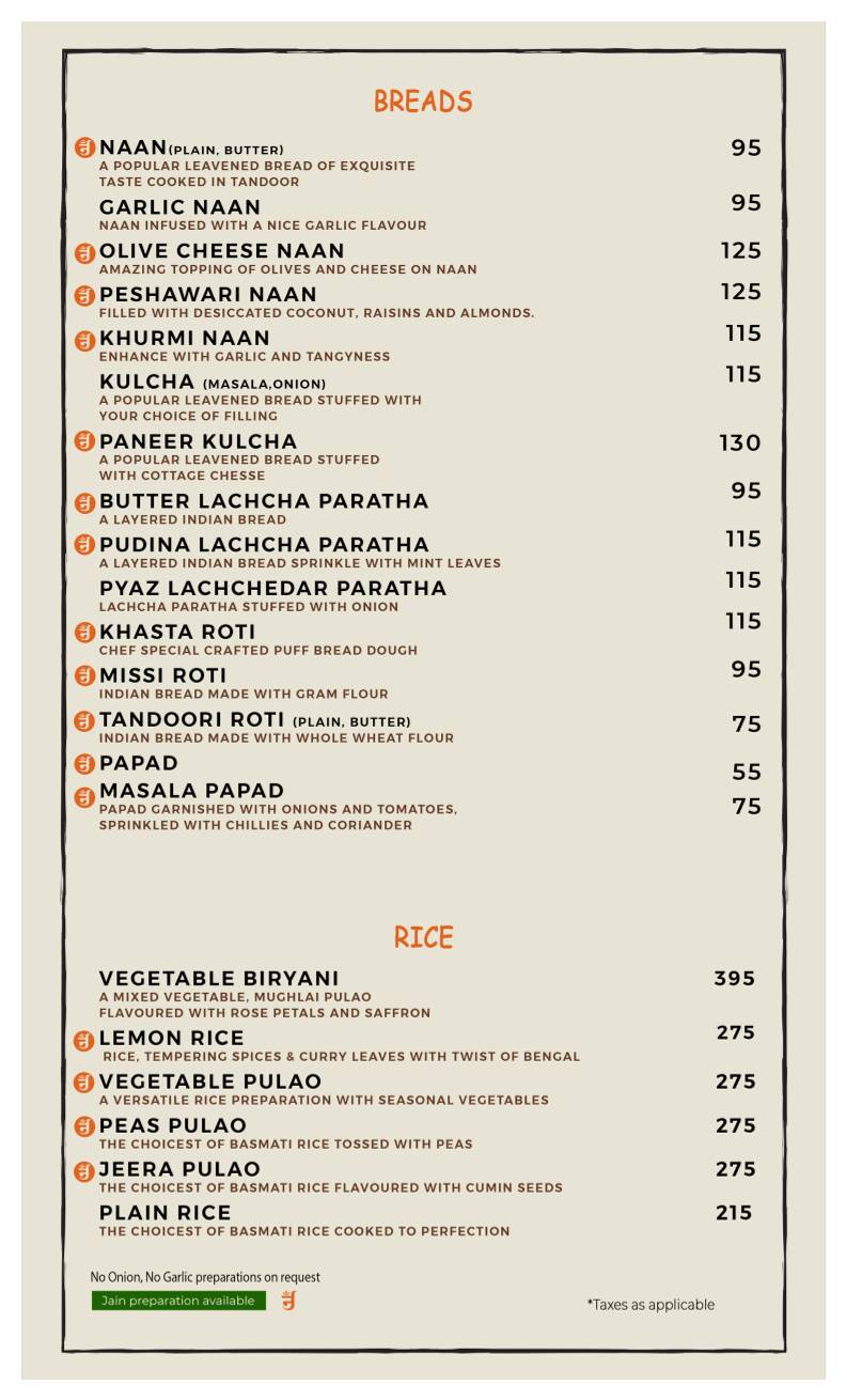 Casa Kitchen menu