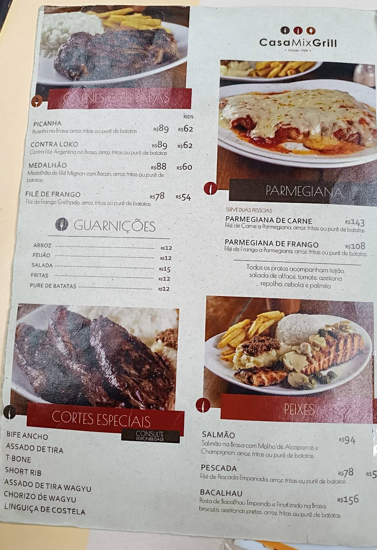 Casa Mix Grill Restaurante e Lanchonete cardápio