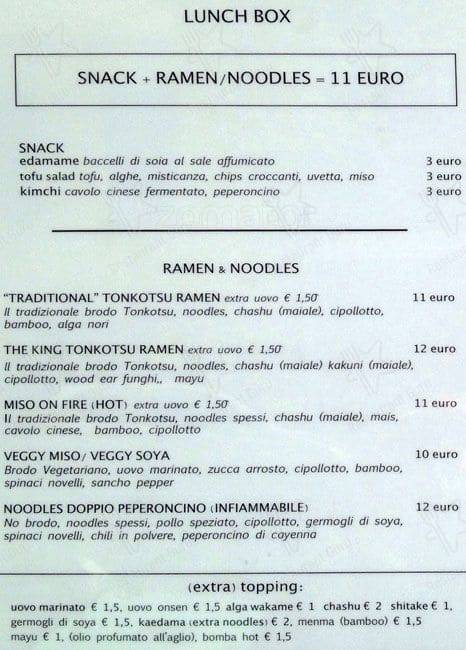 Menu di Casa Ramen 