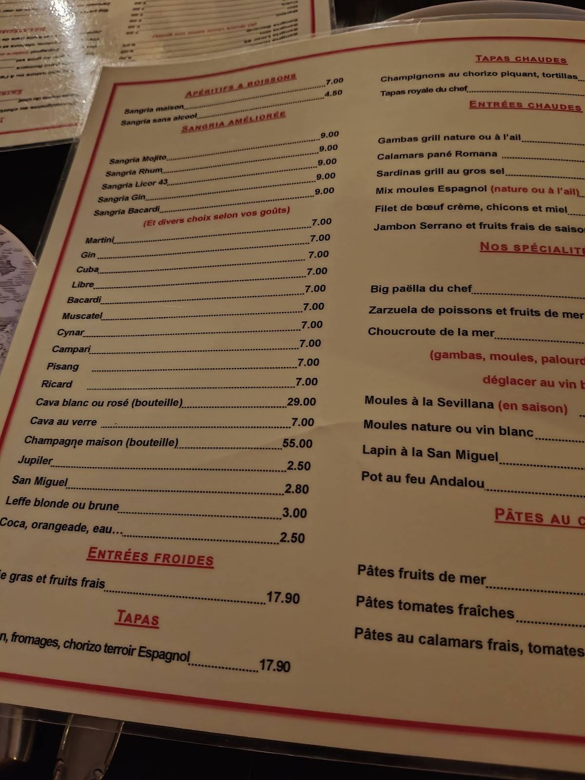 Menu de Casa Ramos