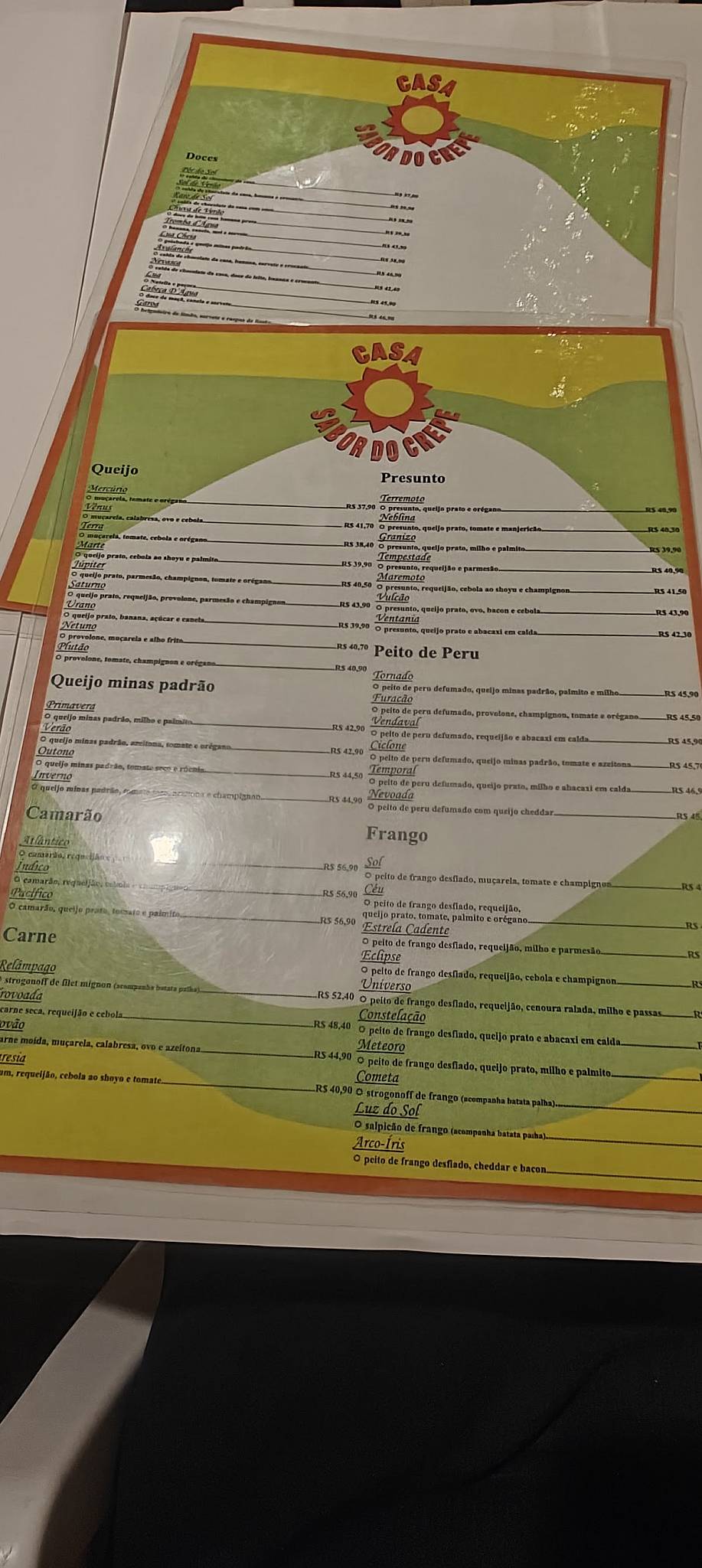 Casa Sabor do Crepe cardápio