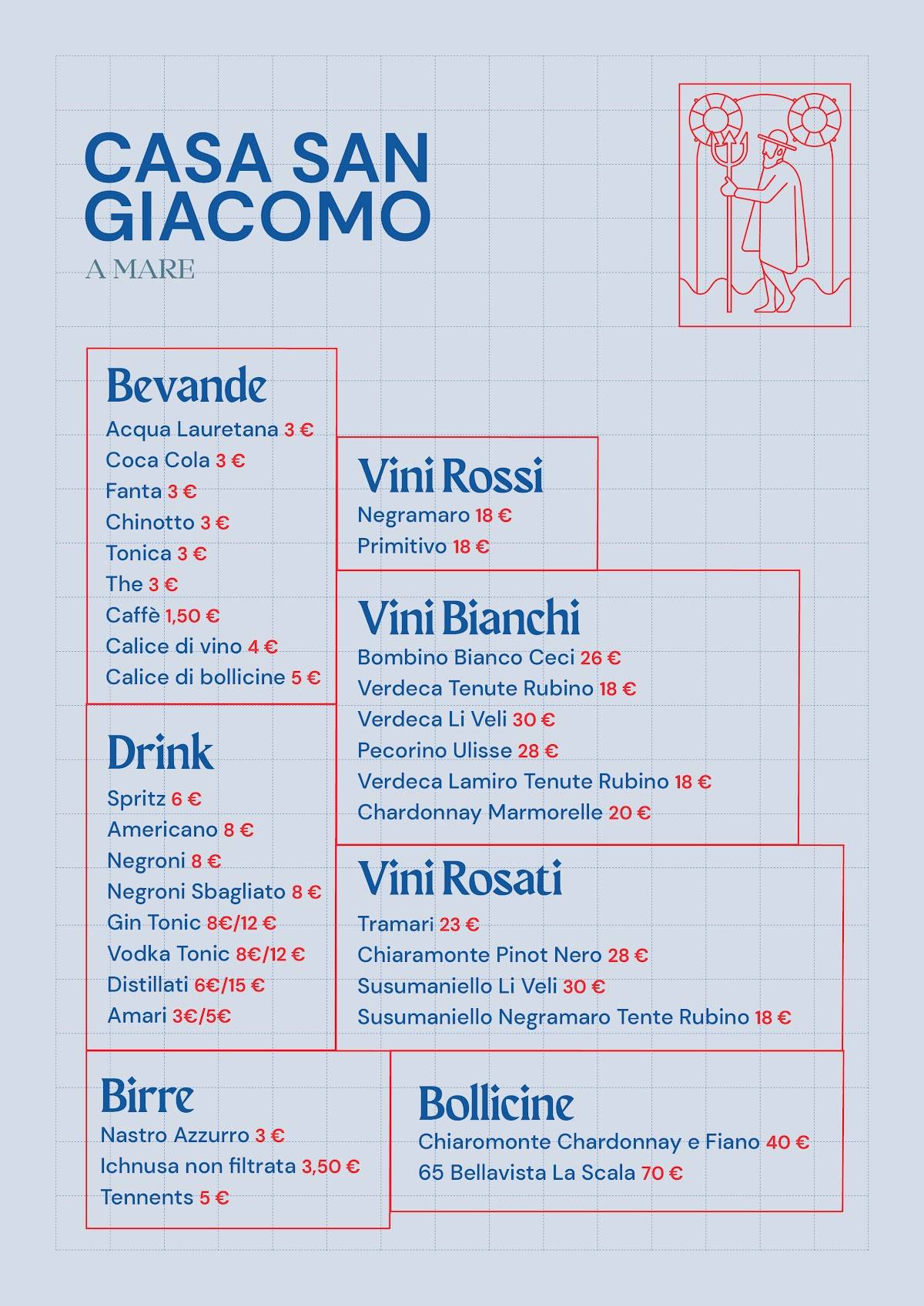 Menu di Casa San Giacomo A Mare 