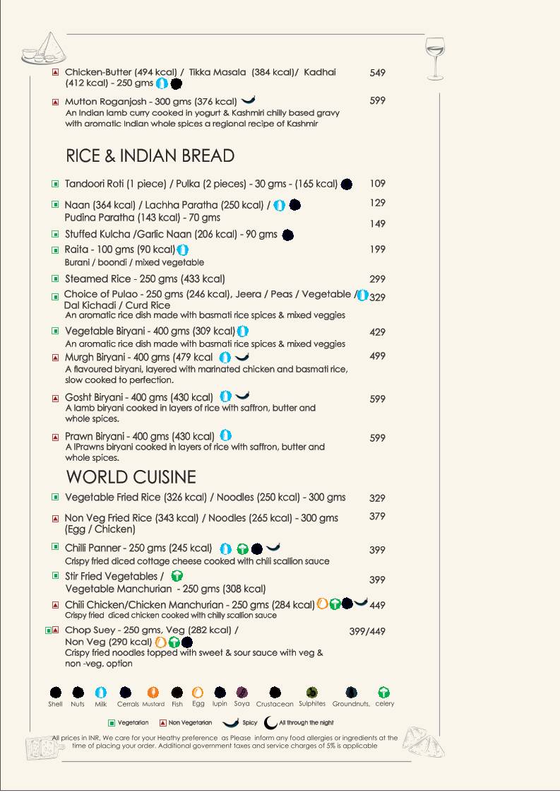 Casa Varca menu