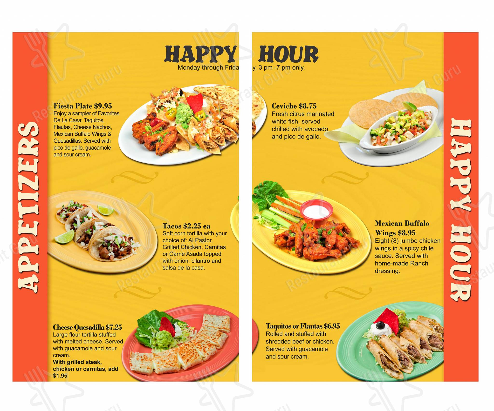 Menu at Casa Vieja restaurant, Archbold
