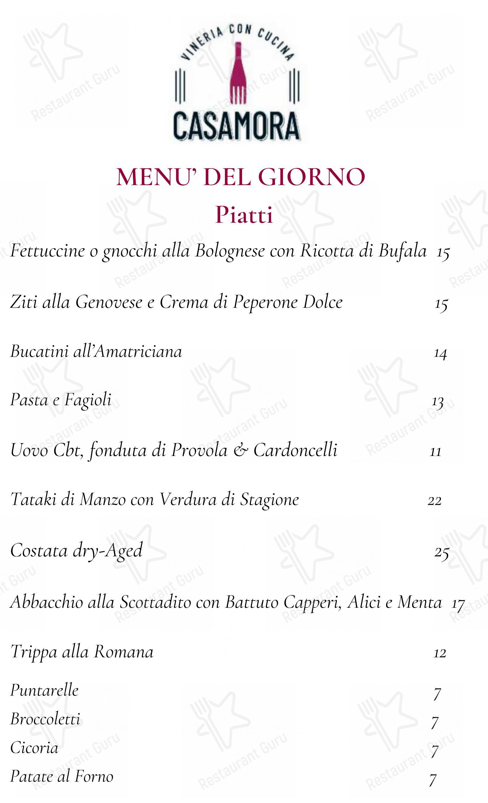 Menu di CasaMora - Menu