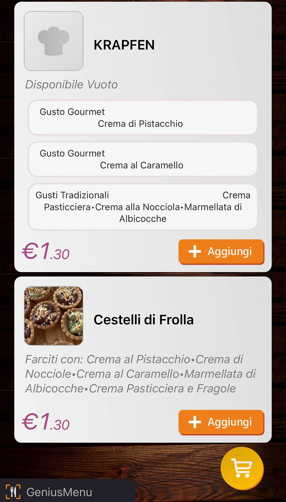 Menu di Caffè Marconi 