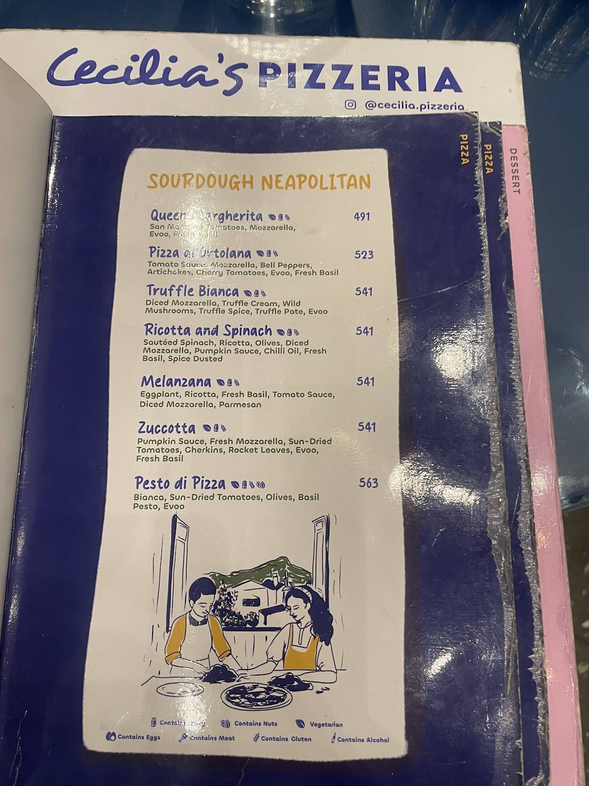 Cecilia’s Pizzeria menu